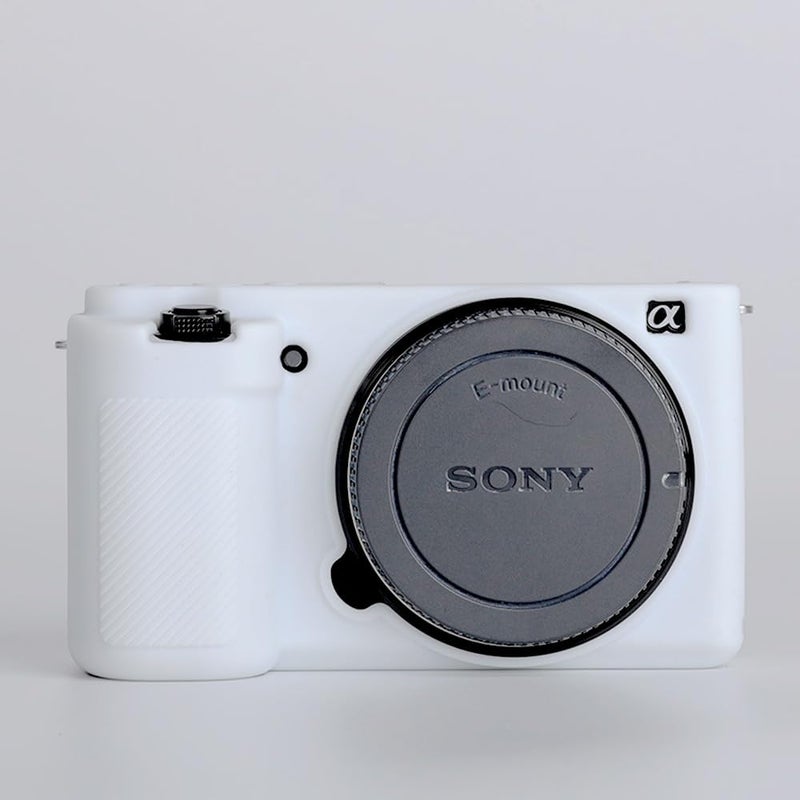 Pocoukate Camera Case for Sony ZV-E10 / ZV-E10L  Vlog Style Alpha ZV-E10 ZV-E10L Digital Camera Anti-Scratch Slim Fit Soft DSLR Camera Sleeve with Screen Protector (White) - Image 5